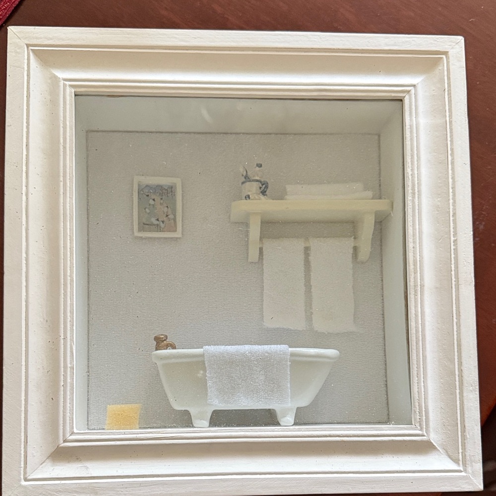 Elegant White Shadow Box Bathroom Decor